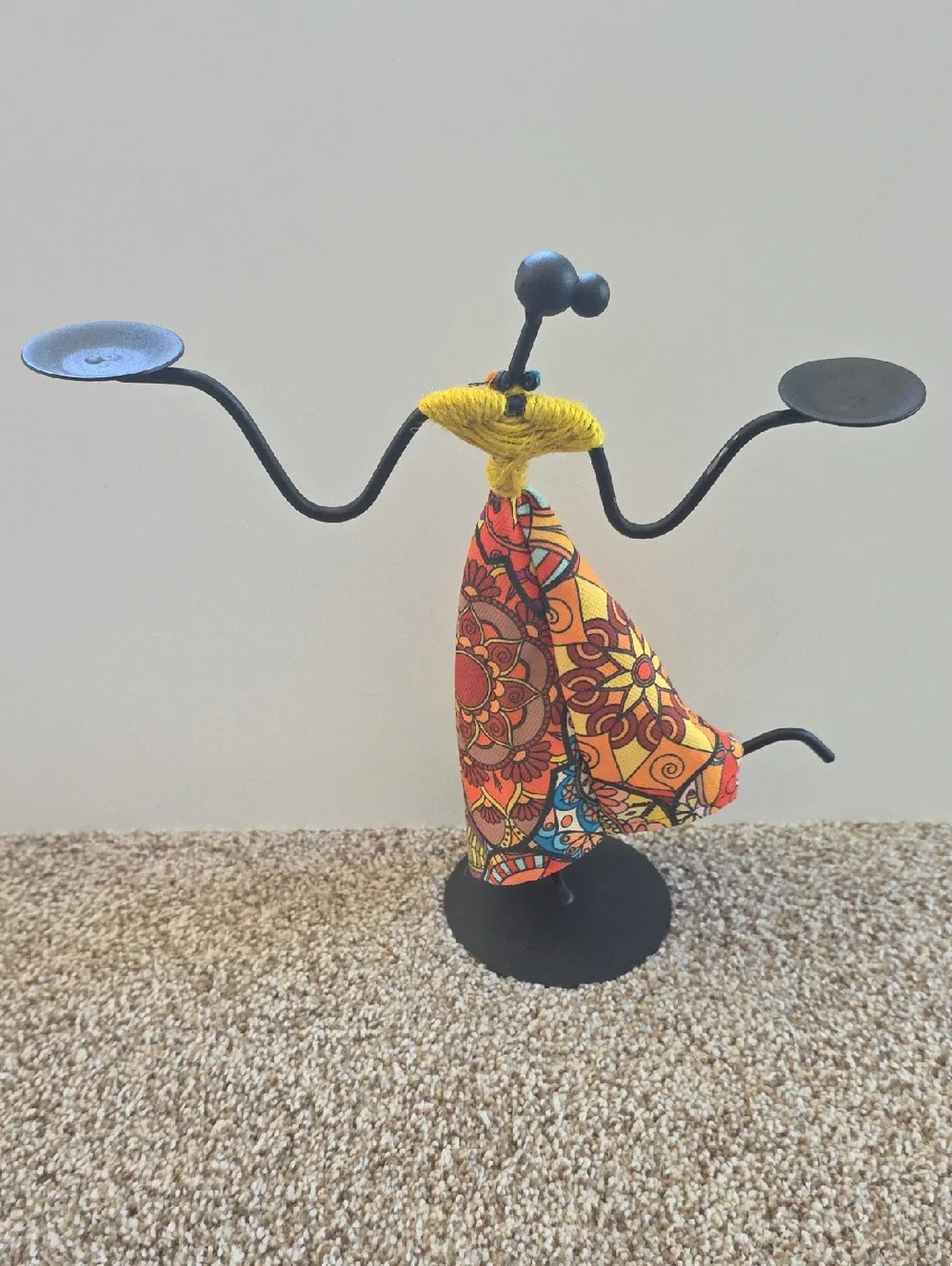 Metal Candle Holders - African Girl Stylish Tea Light Holders -  Set Of   2